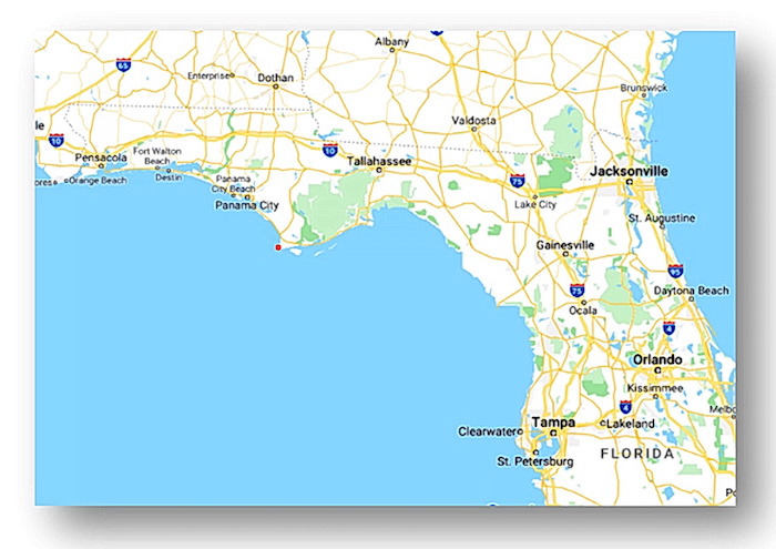 Panhandle Map Identifying Cape San Blas Panhandle Map Identifying Cape San Blas